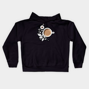 coffee and flowers Kids Hoodie